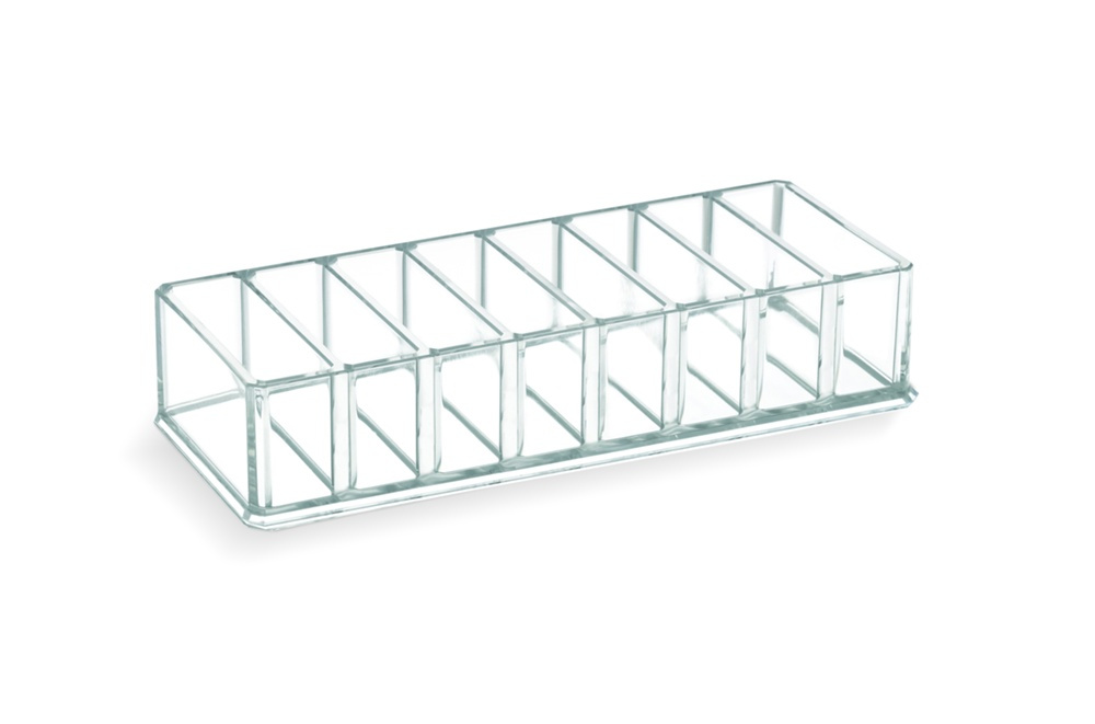 Sminkställ med 8 smala fack, LIVING MAKE UP ORGANIZER, 22 x 8,7 x H 4,5 cm, Klar akryl i gruppen Förvaring / Badrumsförvaring / Sminkförvaring hos SmartaSaker.se (42671)
