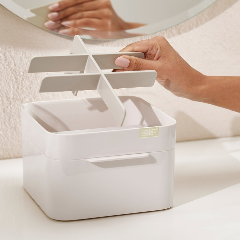 Sminkställ med låda, VIVA MEDIUM COSMETIC ORGANISER, Joseph Joseph, Benvit i gruppen Förvaring / Badrumsförvaring / Sminkförvaring hos SmartaSaker.se (42676)