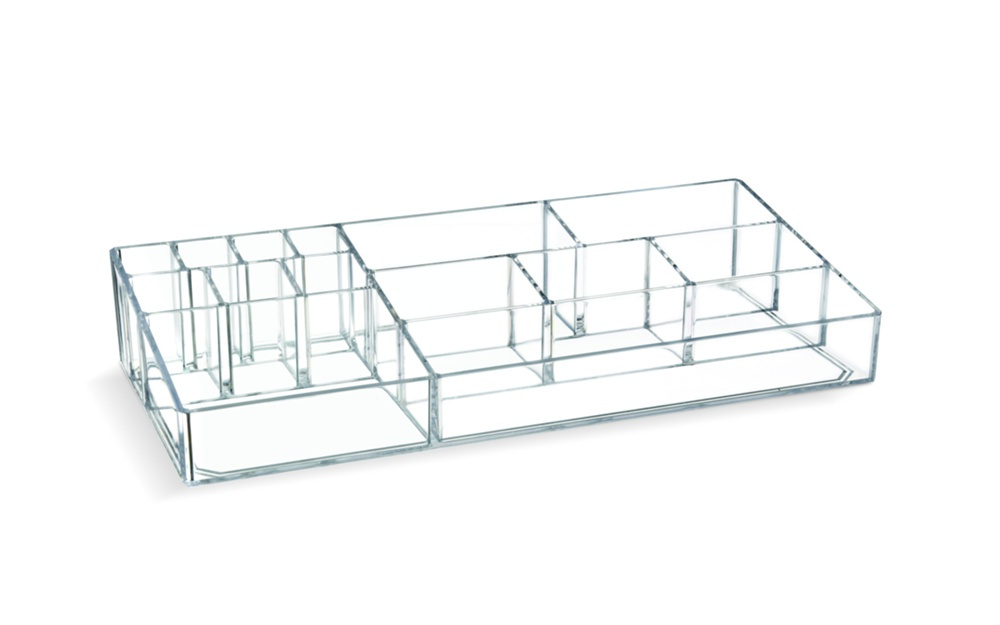Sminkställ, LIVING MAKE UP ORGANIZER XL, 35,5 x 16 x H 6,5 cm, Klar akryl i gruppen Förvaring / Badrumsförvaring / Sminkförvaring hos SmartaSaker.se (42680)