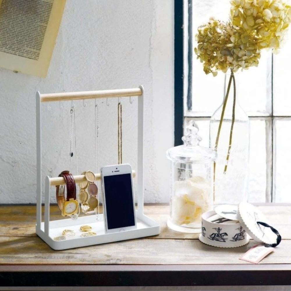 Smyckes- & Accessoar förvaring, TOSCA, 20 x 10 x H 28,5 cm, Yamazaki, Vit i gruppen Förvaring / Sovrumsförvaring / Smyckesförvaring hos SmartaSaker.se (42682)