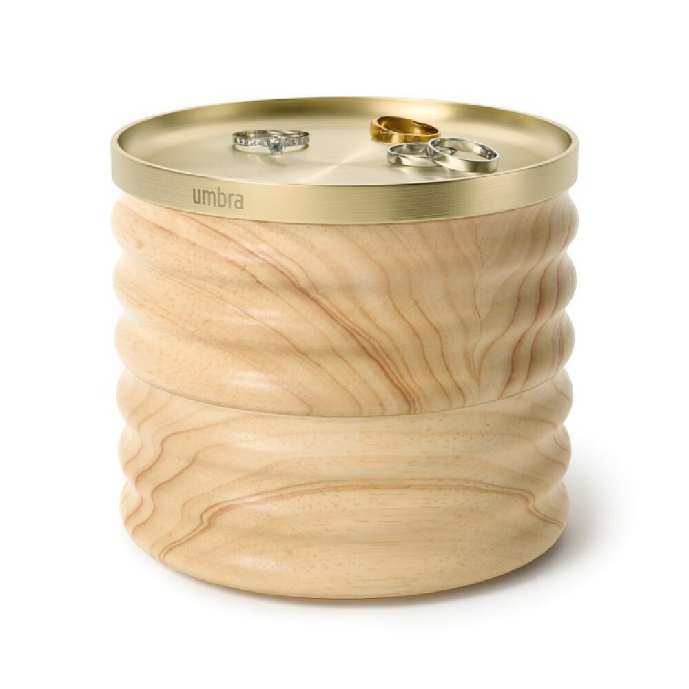 Smyckesask rund, TESORA WOOD , Ø 13 cm, Umbra i gruppen Förvaring / Sovrumsförvaring / Smyckesförvaring hos SmartaSaker.se (42685)