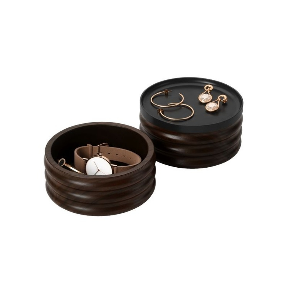 Smyckesask rund, TESORA WOOD , Ø 13 cm, Umbra i gruppen Förvaring / Sovrumsförvaring / Smyckesförvaring hos SmartaSaker.se (42685)