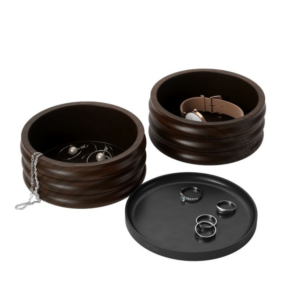 Smyckesask rund, TESORA WOOD , Ø 13 cm, Umbra i gruppen Förvaring / Sovrumsförvaring / Smyckesförvaring hos SmartaSaker.se (42685)