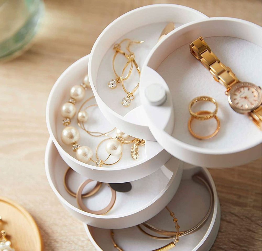 Smyckesask, 5 fack, TOSCA JEWELRY BOX, Yamazaki, Vit / Natur i gruppen Förvaring / Sovrumsförvaring / Smyckesförvaring hos SmartaSaker.se (42687)