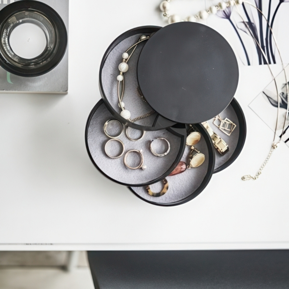 Smyckesask, TOWER ACCESSORIES TRAY, Yamazaki, Svart i gruppen Förvaring / Sovrumsförvaring / Smyckesförvaring hos SmartaSaker.se (42692)