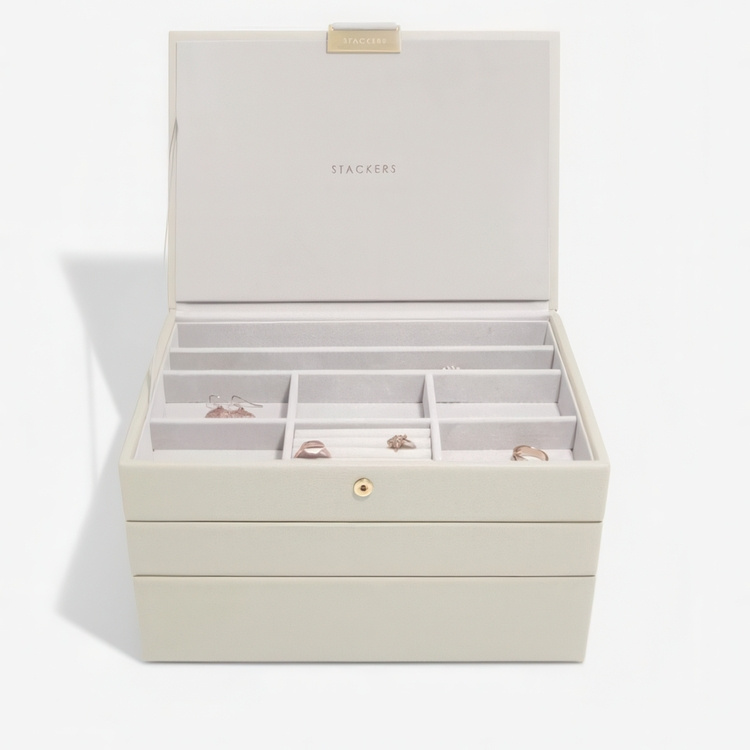 Smyckeskrin, 3 våningar, CLASSIC STACKERS, 25 x 18 x H 13,7 cm i gruppen Förvaring / Sovrumsförvaring / Smyckesförvaring hos SmartaSaker.se (42705)