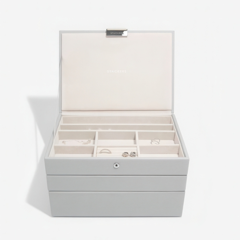 Smyckeskrin, 3 våningar, CLASSIC STACKERS, 25 x 18 x H 13,7 cm i gruppen Förvaring / Sovrumsförvaring / Smyckesförvaring hos SmartaSaker.se (42705)