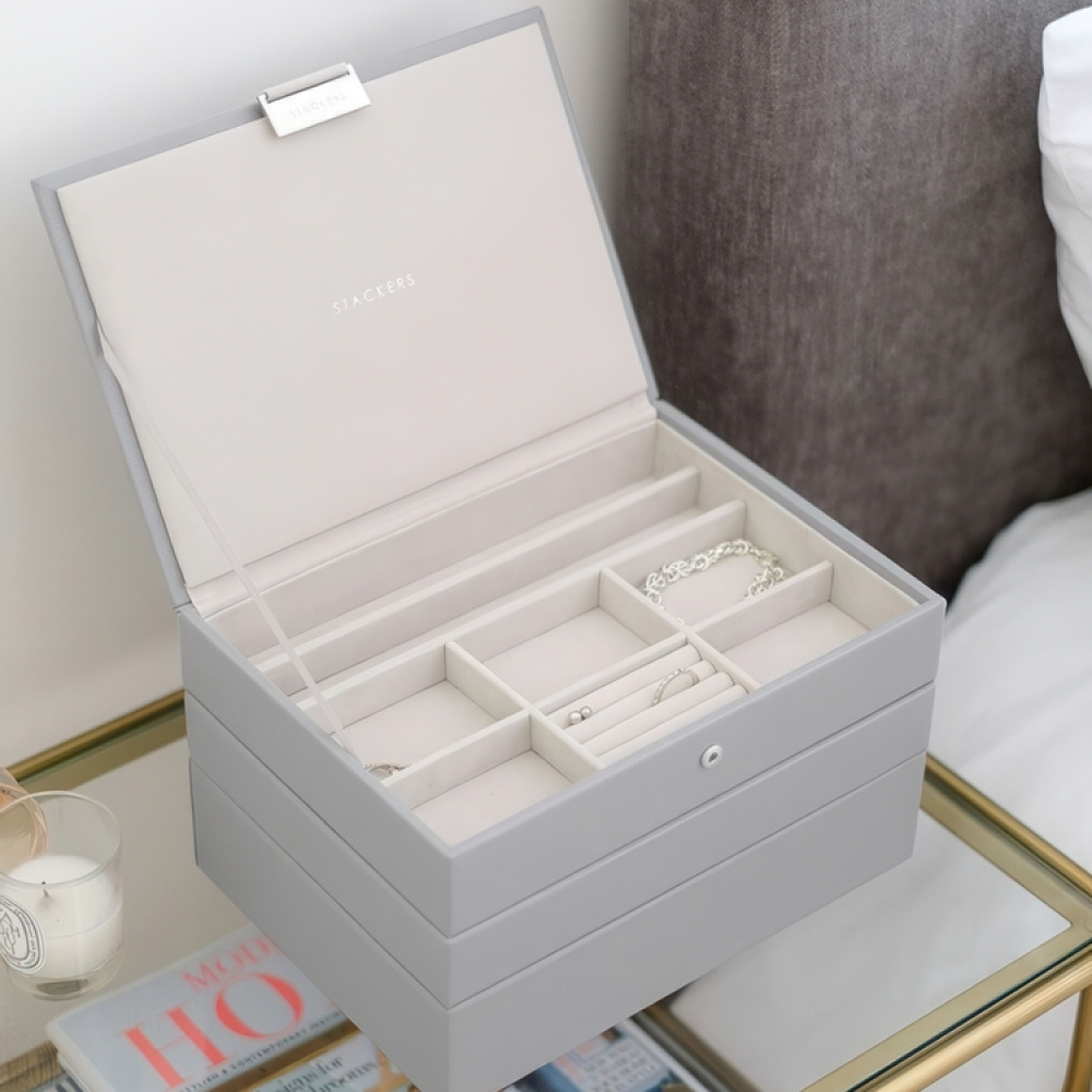 Smyckeskrin, 3 våningar, CLASSIC STACKERS, 25 x 18 x H 13,7 cm i gruppen Förvaring / Sovrumsförvaring / Smyckesförvaring hos SmartaSaker.se (42705)