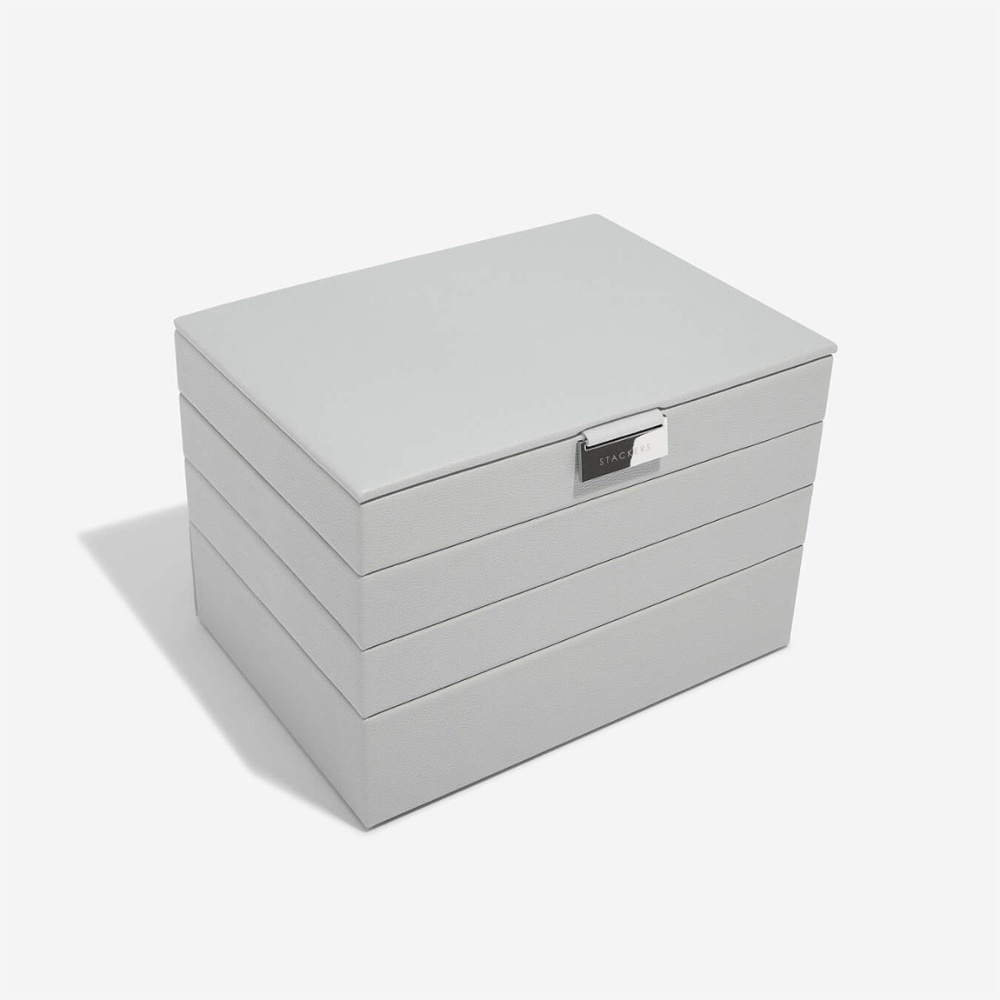 Smyckeskrin, 4 våningar, CLASSIC STACKERS, 25 x 18 x H 19,5 cm, Pebble Grey i gruppen Förvaring / Badrumsförvaring hos SmartaSaker.se (42708)