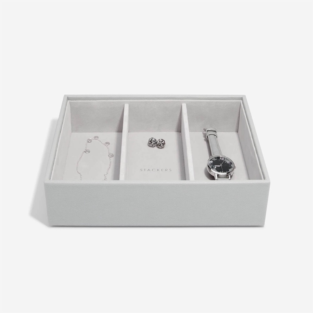 Smyckeskrin, 4 våningar, CLASSIC STACKERS, 25 x 18 x H 19,5 cm, Pebble Grey i gruppen Förvaring / Badrumsförvaring hos SmartaSaker.se (42708)