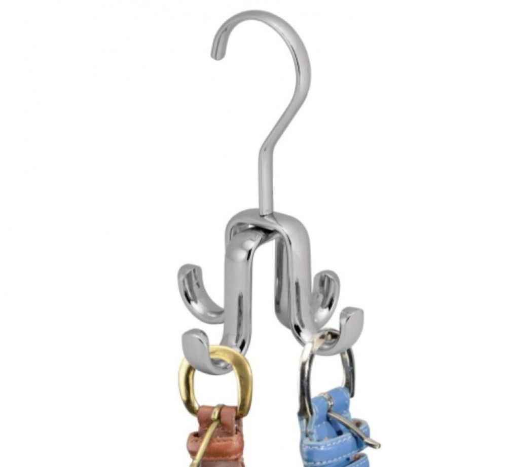 Snurrande Galge för skärp & halsband, SWIVEL ROD HOOK, Silver i gruppen Förvaring / Garderobsförvaring / Galgar och hängare hos SmartaSaker.se (42724)