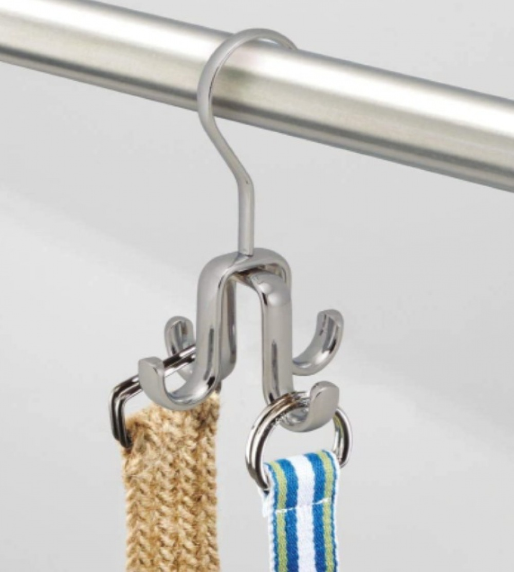 Snurrande Galge för skärp & halsband, SWIVEL ROD HOOK, Silver i gruppen Förvaring / Garderobsförvaring / Galgar och hängare hos SmartaSaker.se (42724)