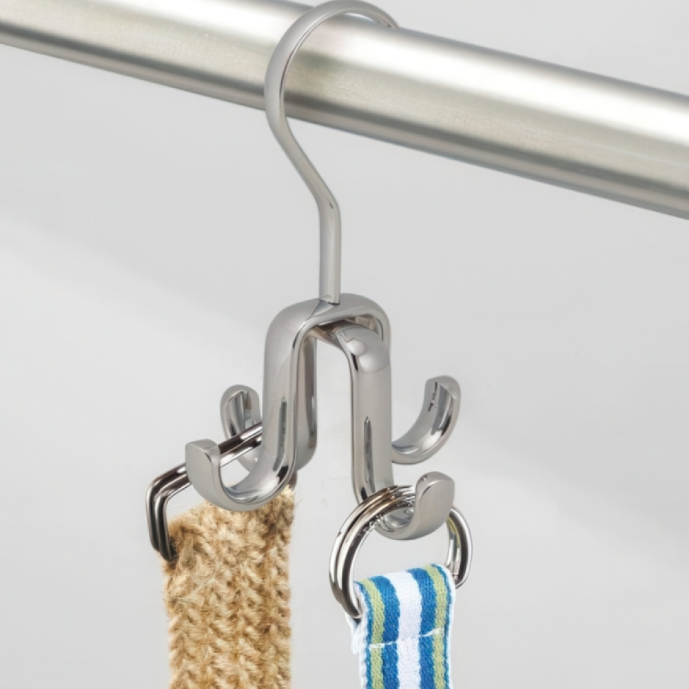 Snurrande Galge för skärp & halsband, SWIVEL ROD HOOK, Silver i gruppen Förvaring / Garderobsförvaring / Galgar och hängare hos SmartaSaker.se (42724)