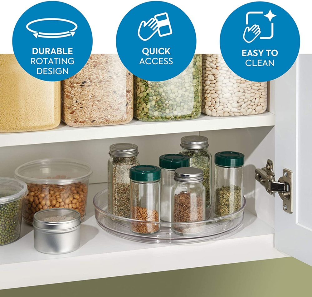 Snurrbricka med upphöjd mitt, ID TURNTABLE ORGANISER, Ã˜ 28 cm, Transparent i gruppen Förvaring / Köksförvaring / Organisera köksskåp / Kryddställ hos SmartaSaker.se (42725)