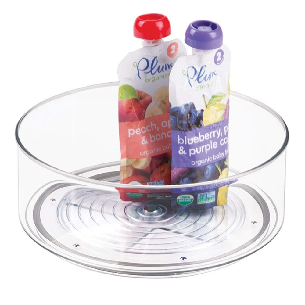 Snurrbricka av återvunnen plast, Hög kant, LAZY SUSAN, Ø 23 cm, Transparent i gruppen Förvaring / Köksförvaring / Organisera köksskåp / Kryddhyllor hos SmartaSaker.se (42726)