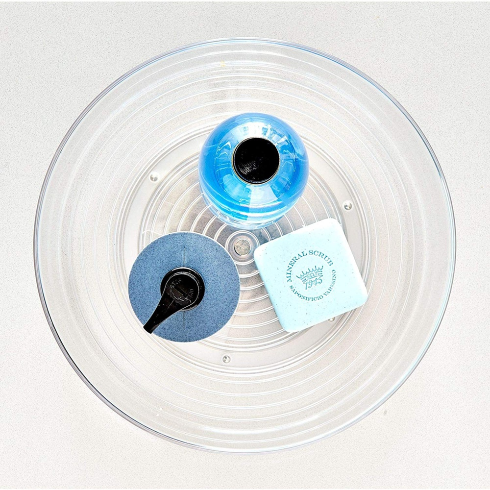 Snurrbricka av återvunnen plast, Hög kant, LAZY SUSAN, Ø 23 cm, Transparent i gruppen Förvaring / Köksförvaring / Organisera köksskåp / Kryddställ hos SmartaSaker.se (42726)