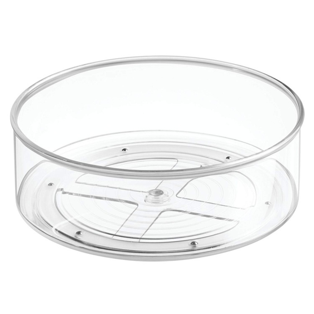 Snurrbricka av återvunnen plast, Hög kant, LAZY SUSAN, Ø 23 cm, Transparent i gruppen Förvaring / Köksförvaring / Organisera köksskåp / Kryddhyllor hos SmartaSaker.se (42726)