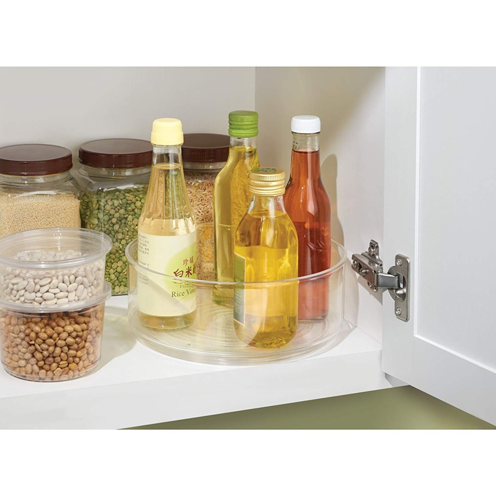 Snurrbricka av återvunnen plast, Hög kant, LAZY SUSAN, Ø 23 cm, Transparent i gruppen Förvaring / Köksförvaring / Organisera köksskåp / Kryddställ hos SmartaSaker.se (42726)