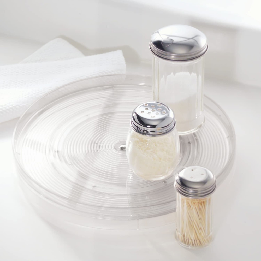 Snurrbricka av återvunnen plast, RPET TURNTABLE MEDIUM, Låg kant, Ã˜ 28 cm, Transparent i gruppen Förvaring / Köksförvaring / Organisera köksskåp / Kryddställ hos SmartaSaker.se (42727)