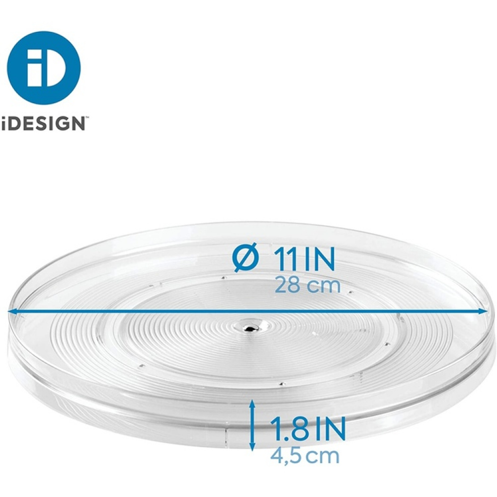 Snurrbricka av återvunnen plast, RPET TURNTABLE MEDIUM, Låg kant, Ø 28 cm, Transparent i gruppen Förvaring / Köksförvaring / Organisera köksskåp / Kryddhyllor hos SmartaSaker.se (42727)