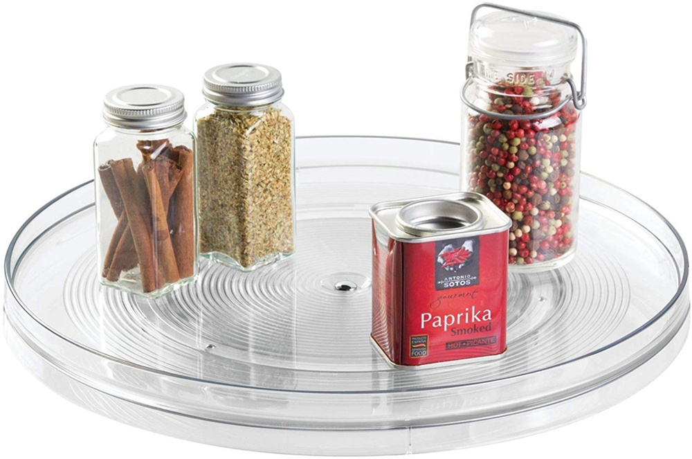 Snurrbricka av återvunnen plast, Stor, LARGE RPET TURNTABLE, Låg kant, Ã˜ 35,6 cm, Transparent i gruppen Förvaring / Köksförvaring / Förvaringslådor och burkar hos SmartaSaker.se (42728)