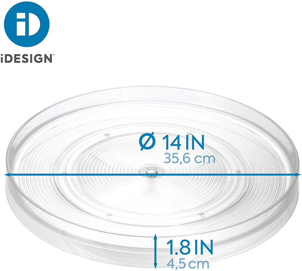 Snurrbricka av återvunnen plast, Stor, LARGE RPET TURNTABLE, Låg kant, Ã˜ 35,6 cm, Transparent i gruppen Förvaring / Köksförvaring / Förvaringslådor och burkar hos SmartaSaker.se (42728)