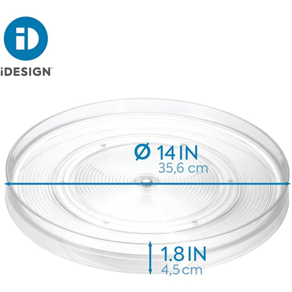 Snurrbricka av återvunnen plast, Stor, LARGE RPET TURNTABLE, Låg kant, Ø 35,6 cm, Transparent i gruppen Förvaring / Köksförvaring / Förvaringsburkar hos SmartaSaker.se (42728)