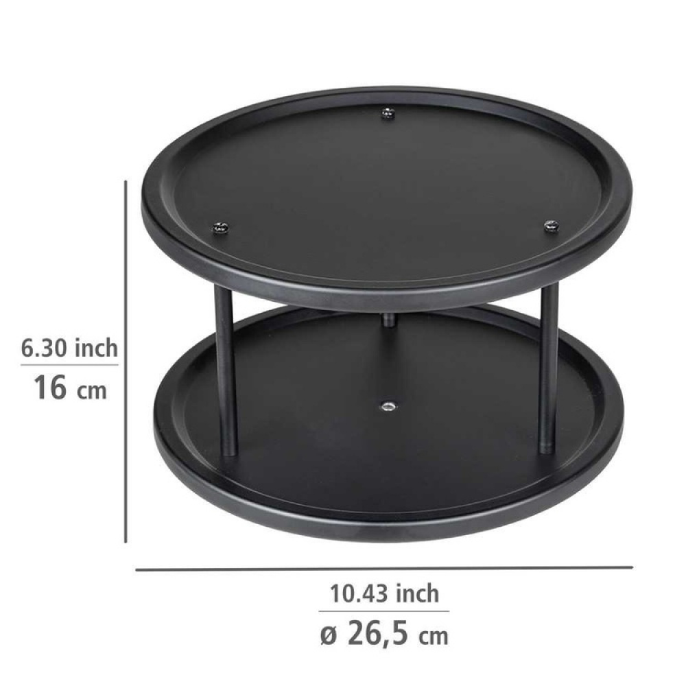 Snurrbricka i metall, 2 plan, CUPBOARD CAROUSEL, Ø 26,5 x H 16 cm i gruppen Förvaring / Köksförvaring / Organisera köksskåp / Kryddhyllor hos SmartaSaker.se (42730)