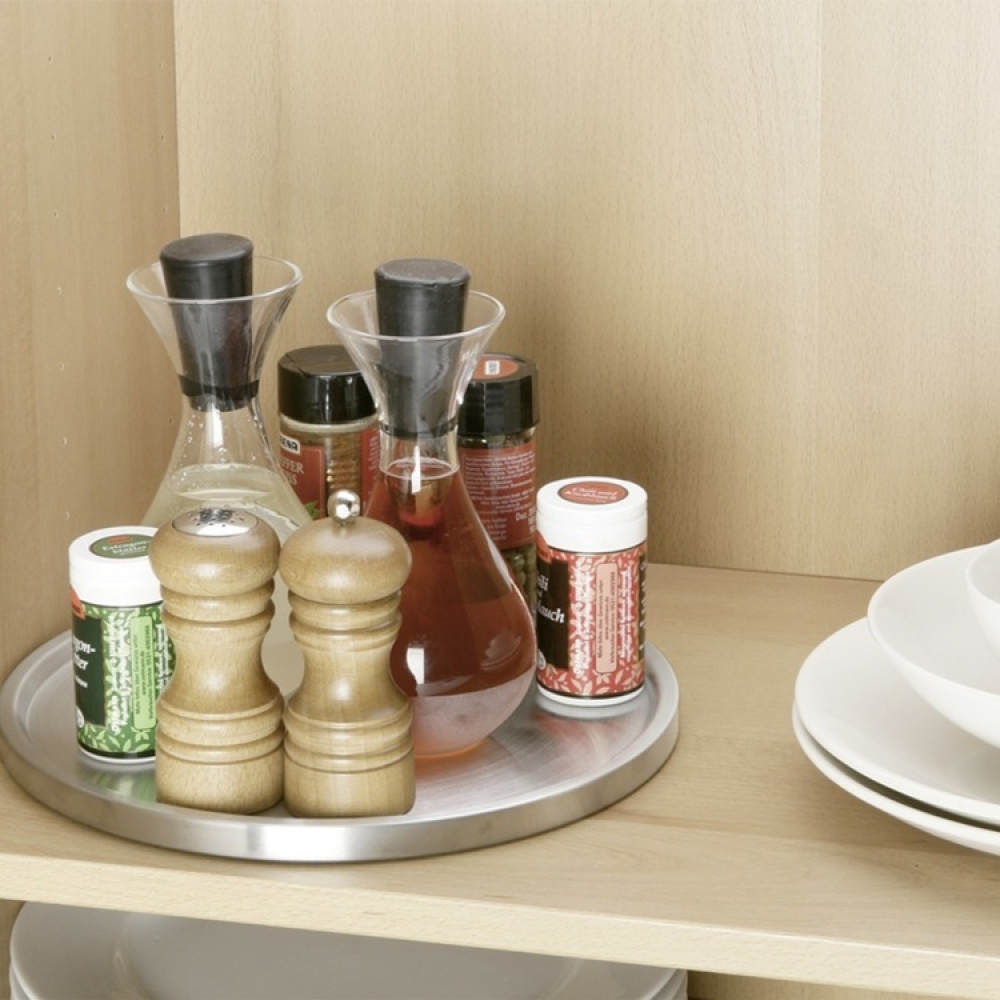 Snurrbricka i metall, CUPBOARD CAROUSEL, Ø 26,5 x H 2 cm i gruppen Förvaring / Köksförvaring / Förvaringsburkar hos SmartaSaker.se (42731)