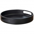 Snurrbricka i metall, Hög kant med handtag, ROTATING TRAY, Ø 26 x H 6 cm, Svart Snurrbricka i metall, Hög kant med handtag, ROTATING TRAY, Ø 26 x H 6 cm, Svart