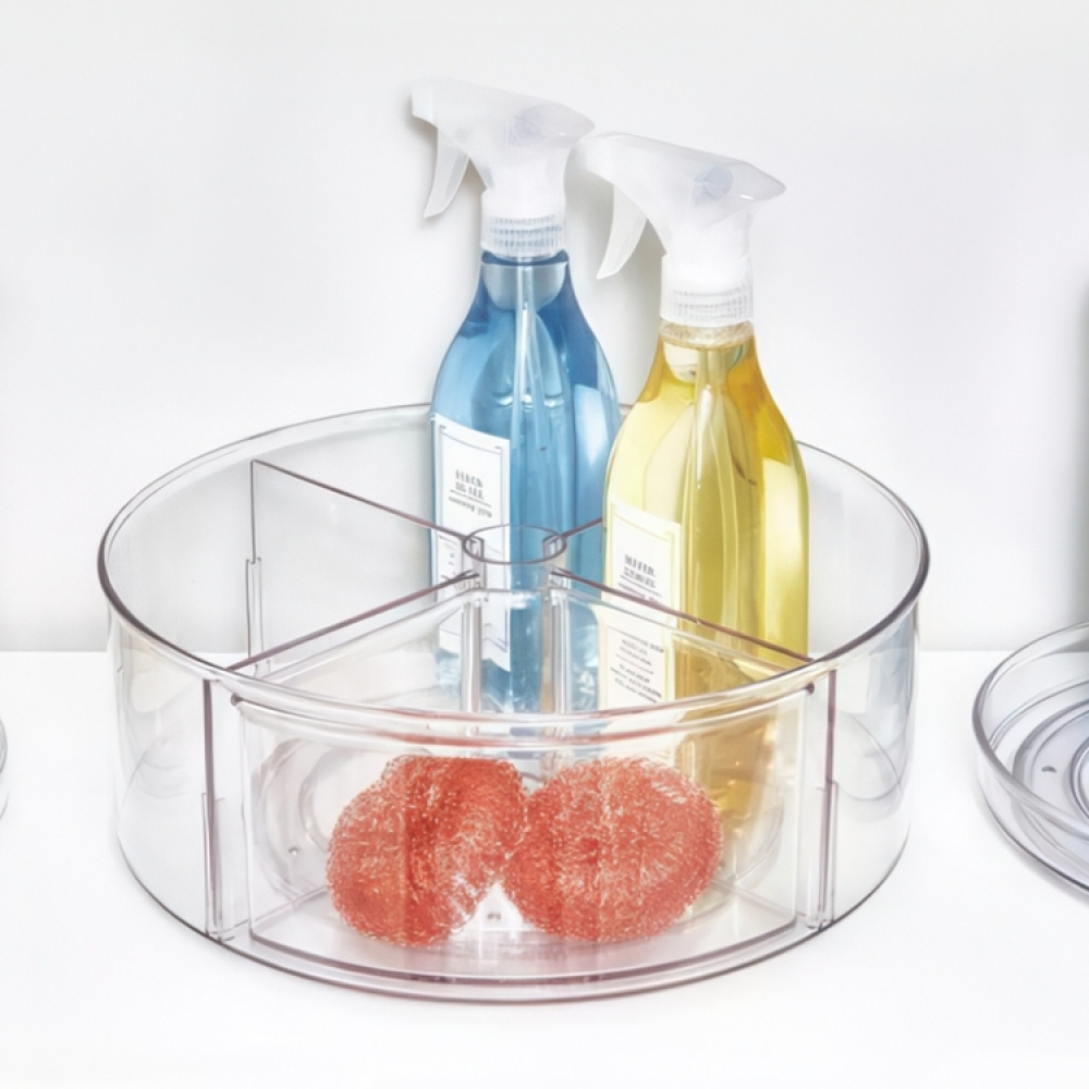 Snurrbricka med 4 fack, 1 Insats, THE HOME EDIT LAZY SUSAN, Ø 29,2cm, Transparent i gruppen Förvaring / Köksförvaring / Organisera köksskåp / Kryddhyllor hos SmartaSaker.se (42735)