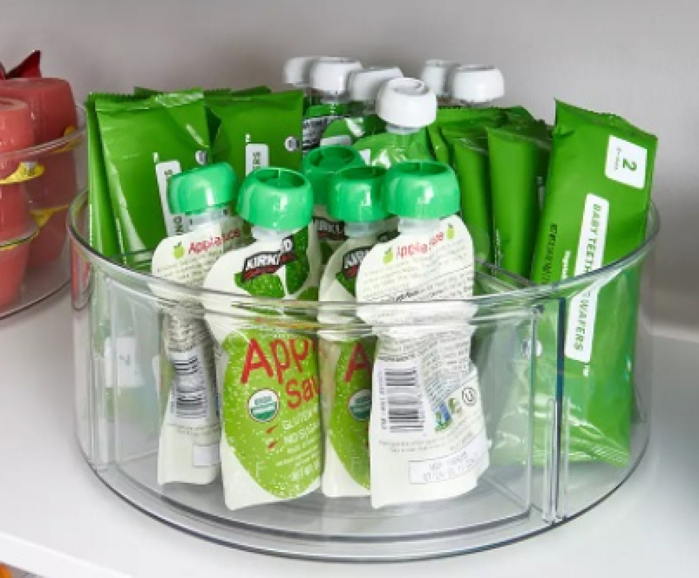 Snurrbricka med 4 fack, 1 Insats, THE HOME EDIT LAZY SUSAN, Ø 29,2cm, Transparent i gruppen Förvaring / Köksförvaring / Organisera köksskåp / Kryddställ hos SmartaSaker.se (42735)