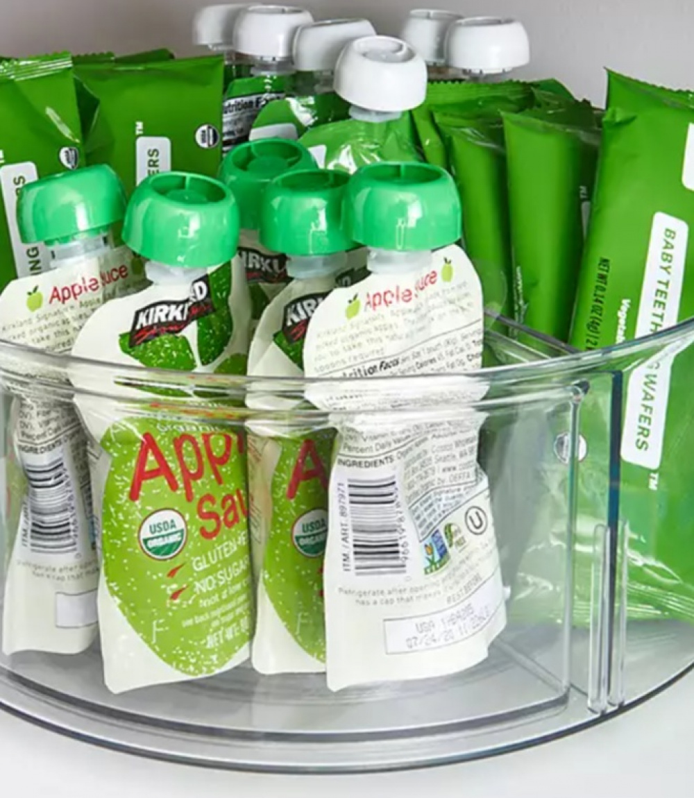 Snurrbricka med 4 fack, 1 Insats, THE HOME EDIT LAZY SUSAN, Ø 29,2cm, Transparent i gruppen Förvaring / Köksförvaring / Organisera köksskåp / Kryddställ hos SmartaSaker.se (42735)