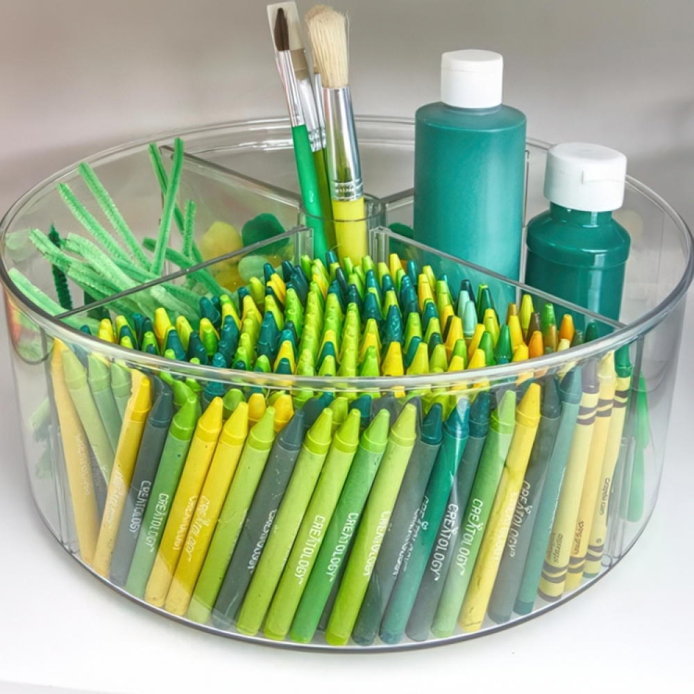 Snurrbricka med 4 fack, 1 Insats, THE HOME EDIT LAZY SUSAN, Ø 29,2cm, Transparent i gruppen Förvaring / Köksförvaring / Organisera köksskåp / Kryddhyllor hos SmartaSaker.se (42735)