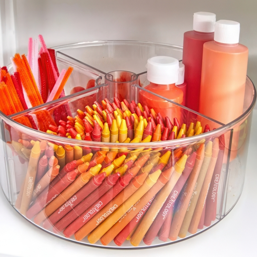 Snurrbricka med 4 fack, 1 Insats, THE HOME EDIT LAZY SUSAN, Ø 29,2cm, Transparent i gruppen Förvaring / Köksförvaring / Organisera köksskåp / Kryddhyllor hos SmartaSaker.se (42735)