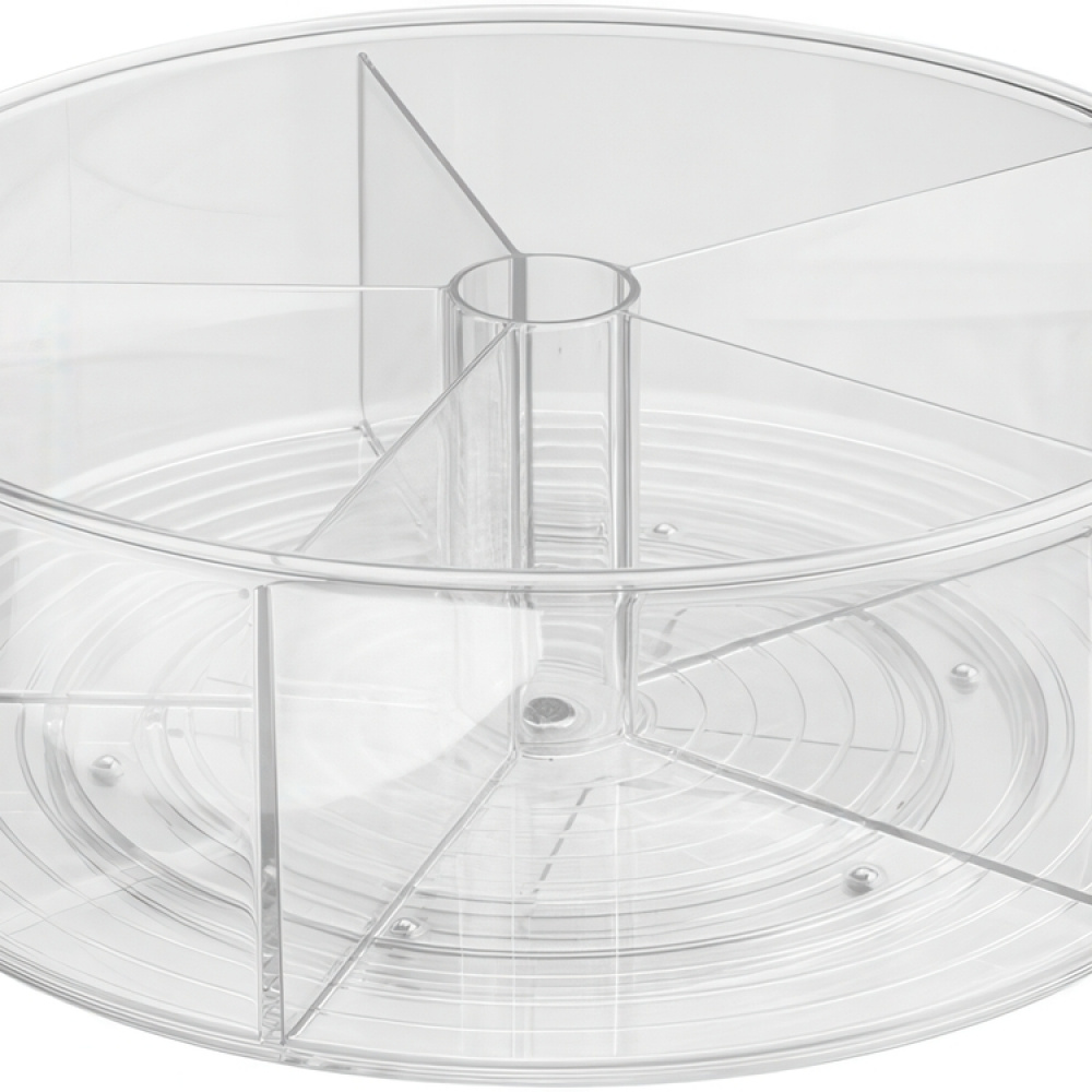 Snurrbricka med 5 fack, RPET TURNTABLE, Ø 29,2 x H11,4 cm, Transparent i gruppen Förvaring / Köksförvaring / Organisera köksskåp / Kryddhyllor hos SmartaSaker.se (42736)