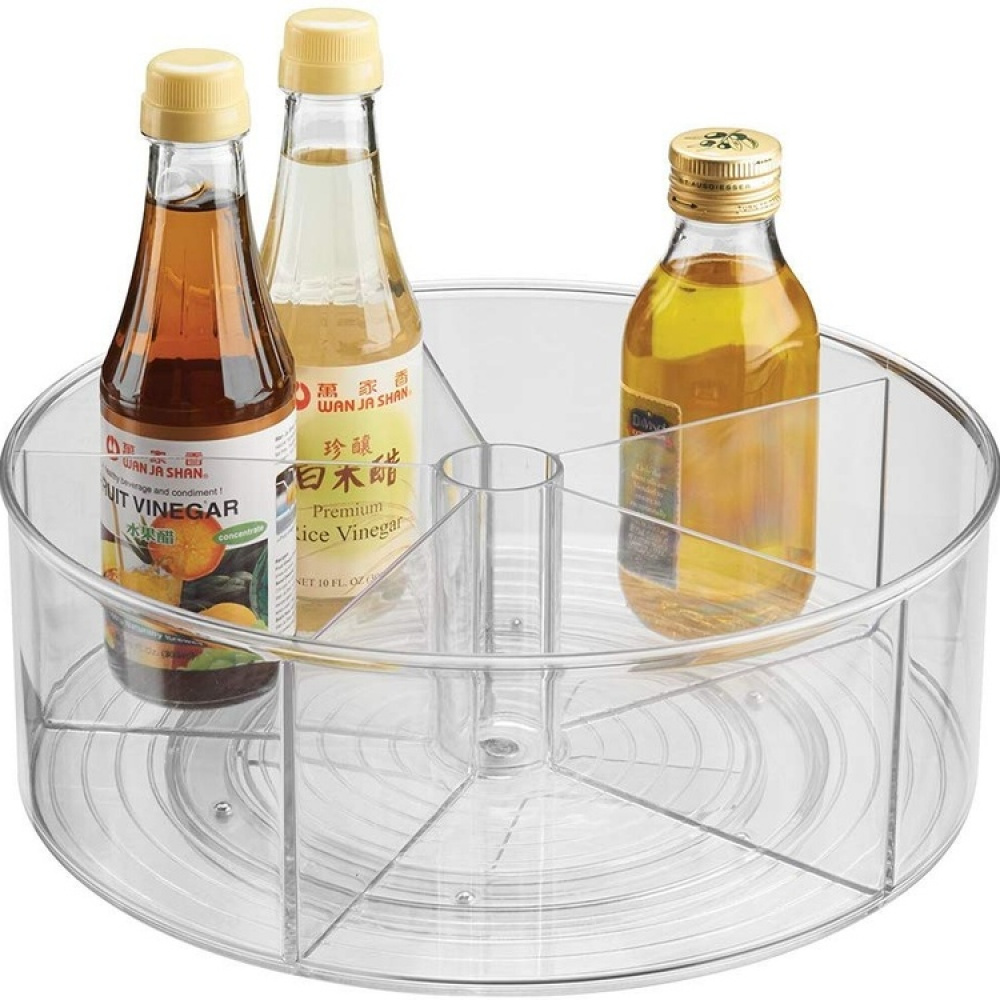Snurrbricka med 5 fack, RPET TURNTABLE, Ø 29,2 x H11,4 cm, Transparent i gruppen Förvaring / Köksförvaring / Organisera köksskåp / Kryddhyllor hos SmartaSaker.se (42736)