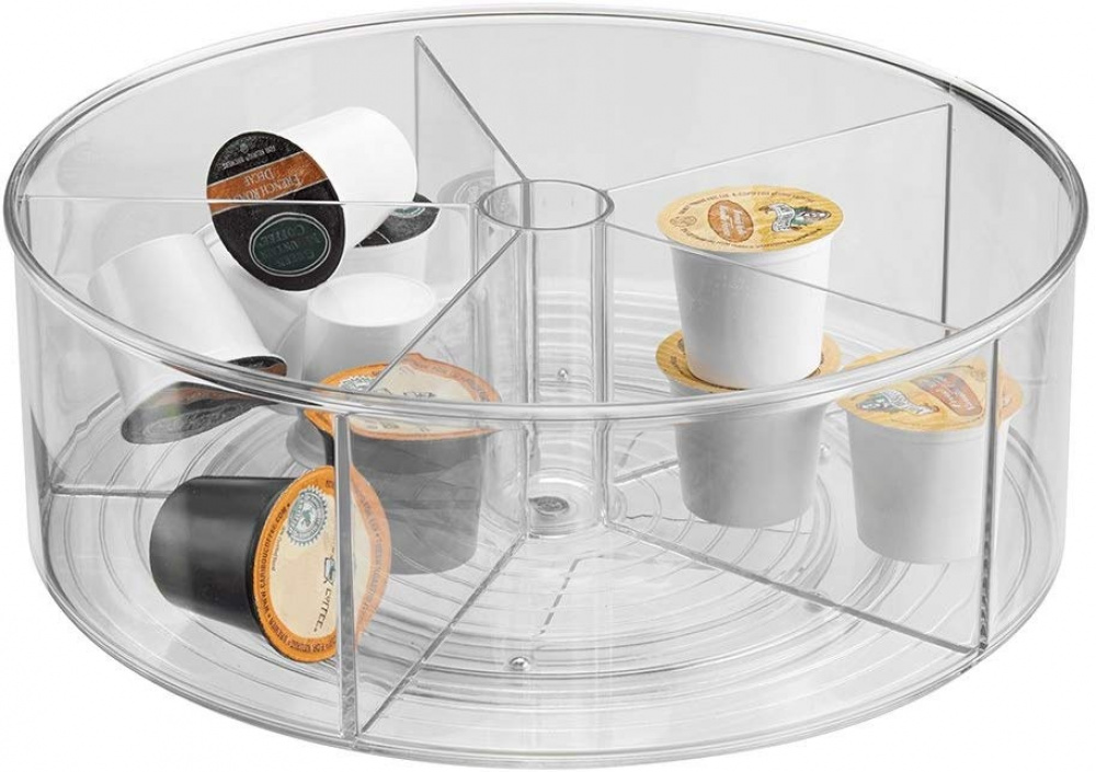 Snurrbricka med 5 fack, RPET TURNTABLE, Ã˜ 29,2 x H11,4 cm, Transparent i gruppen Förvaring / Köksförvaring / Organisera köksskåp / Kryddställ hos SmartaSaker.se (42736)