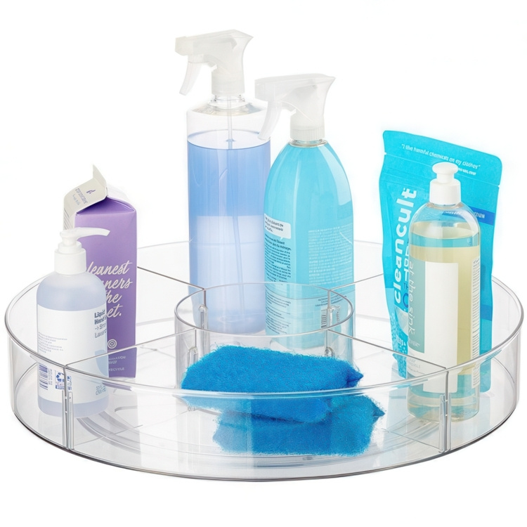 Snurrbricka med fack, XXL, THE HOME EDIT CABINET SPINNER, Ø 45,7 cm, Transparent i gruppen Förvaring / Köksförvaring / Förvaringsburkar hos SmartaSaker.se (42737)