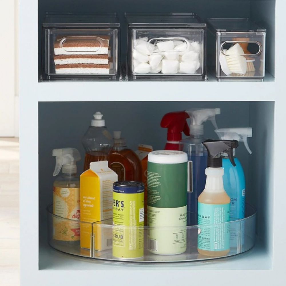 Snurrbricka med fack, XXL, THE HOME EDIT CABINET SPINNER, Ã˜ 45,7 cm, Transparent i gruppen Förvaring / Köksförvaring / Förvaringslådor och burkar hos SmartaSaker.se (42737)
