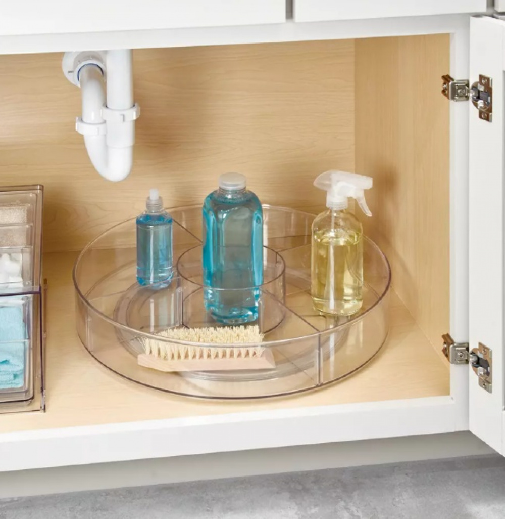 Snurrbricka med fack, XXL, THE HOME EDIT CABINET SPINNER, Ã˜ 45,7 cm, Transparent i gruppen Förvaring / Köksförvaring / Förvaringslådor och burkar hos SmartaSaker.se (42737)