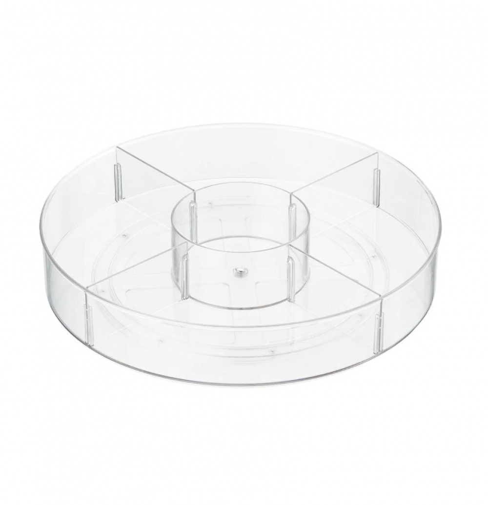Snurrbricka med fack, XXL, THE HOME EDIT CABINET SPINNER, Ã˜ 45,7 cm, Transparent i gruppen Förvaring / Köksförvaring / Förvaringslådor och burkar hos SmartaSaker.se (42737)