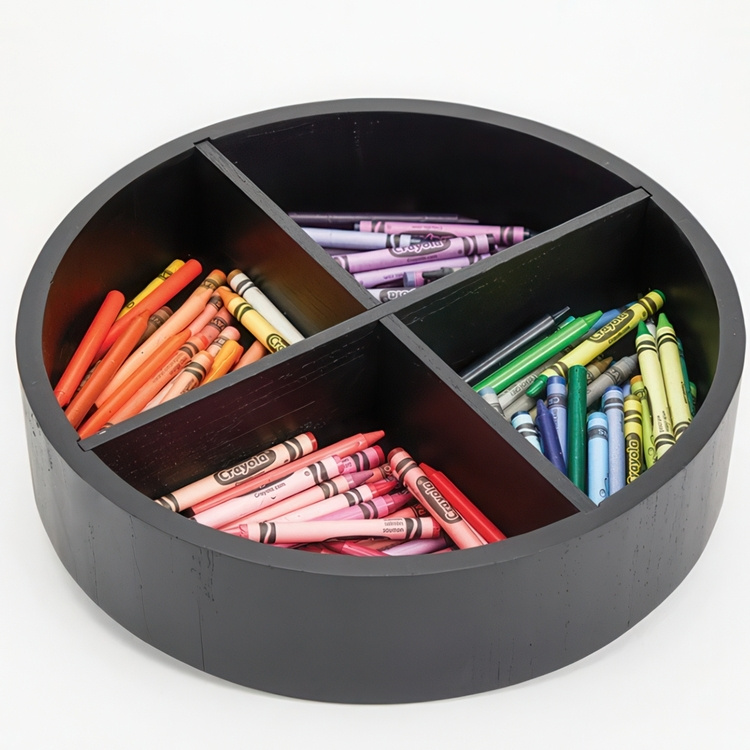 Snurrbricka trä, Med avdelare, THE HOME EDIT TURNTABLE, Ø 30,5 cm, Svart i gruppen Förvaring / Köksförvaring / Organisera köksskåp / Kryddhyllor hos SmartaSaker.se (42740)
