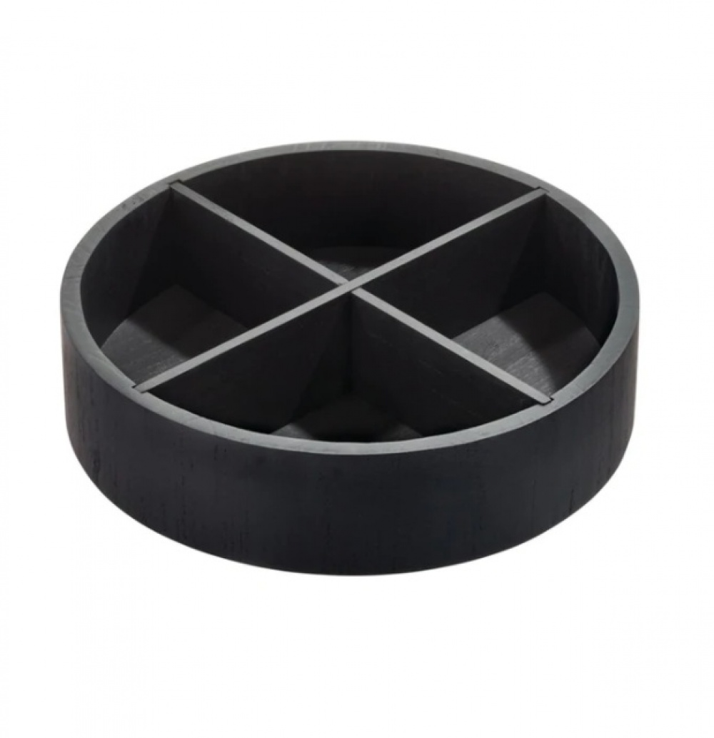Snurrbricka trä, Med avdelare, THE HOME EDIT TURNTABLE, Ø 30,5 cm, Svart i gruppen Förvaring / Köksförvaring / Organisera köksskåp / Kryddställ hos SmartaSaker.se (42740)