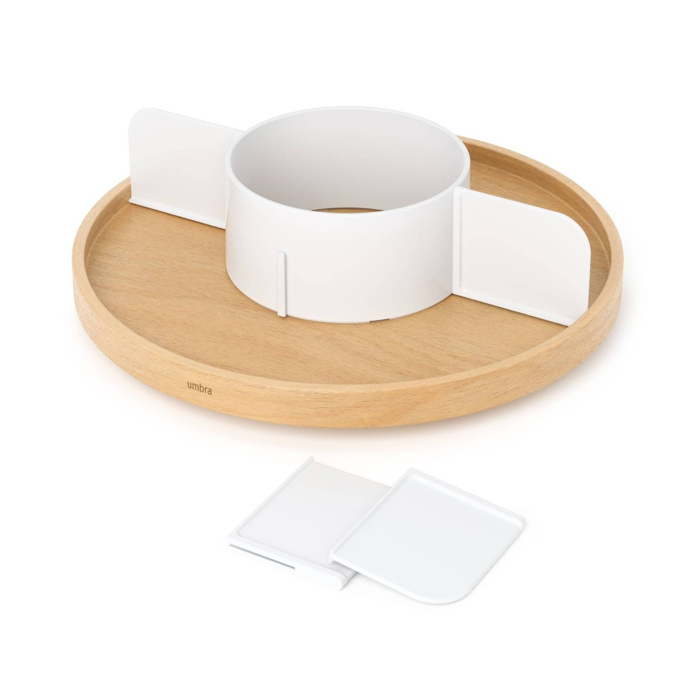 Snurrbricka trä, Med avdelare, UMBRA BELLWOOD LAZY SUSAN, Ø 30, Natur / Vit i gruppen Förvaring / Köksförvaring / Organisera köksskåp / Kryddställ hos SmartaSaker.se (42741)