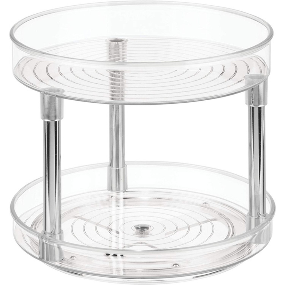 Snurrbricka, 2 våningar, LAZY SUSAN, Ø 23 cm, Transparent i gruppen Förvaring / Köksförvaring / Organisera köksskåp / Kryddhyllor hos SmartaSaker.se (42744)