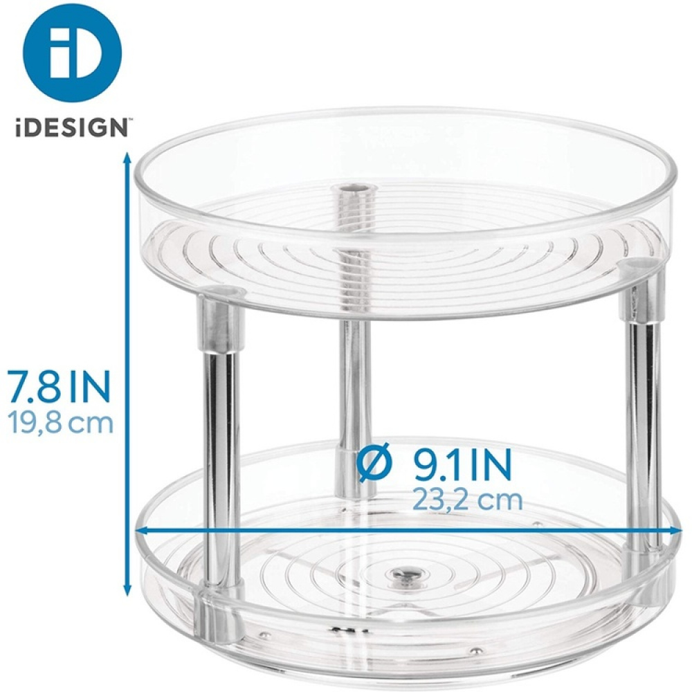 Snurrbricka, 2 våningar, LAZY SUSAN, Ø 23 cm, Transparent i gruppen Förvaring / Köksförvaring / Organisera köksskåp / Kryddhyllor hos SmartaSaker.se (42744)