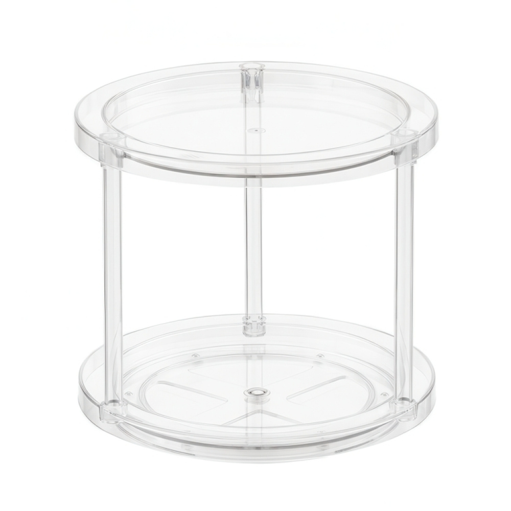 Snurrbricka, 2 våningar, THE HOME EDIT 2-TIER TURNTABLE, Ø 24 x H 22,2 cm, Transparent i gruppen Förvaring / Köksförvaring / Organisera köksskåp / Kryddhyllor hos SmartaSaker.se (42746)