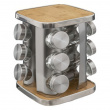 Snurrställ för Kryddor, 12 burkar, BAMBOO ROTATING SPICE RACK, 17 x 17 x H 23 cm , Silver / Natur Snurrställ för Kryddor, 12 burkar, BAMBOO ROTATING SPICE RACK, 17 x 17 x H 23 cm , Silver / Natur