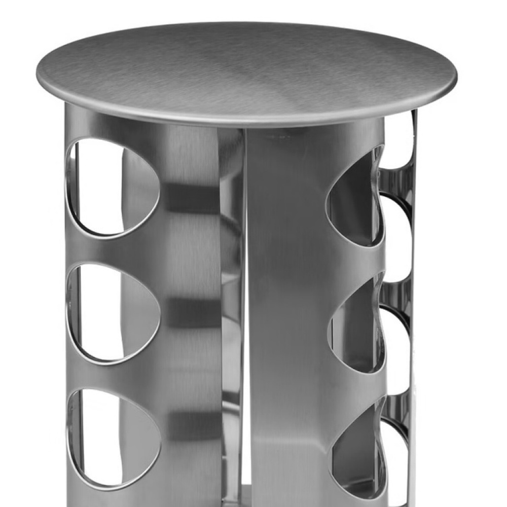 Snurrställ för Kryddor, 16 burkar, ROTATING SPICE RACK, Ø 21 x H 28,5 cm , Silver / Klar i gruppen Förvaring / Köksförvaring / Organisera köksskåp / Kryddhyllor hos SmartaSaker.se (42755)